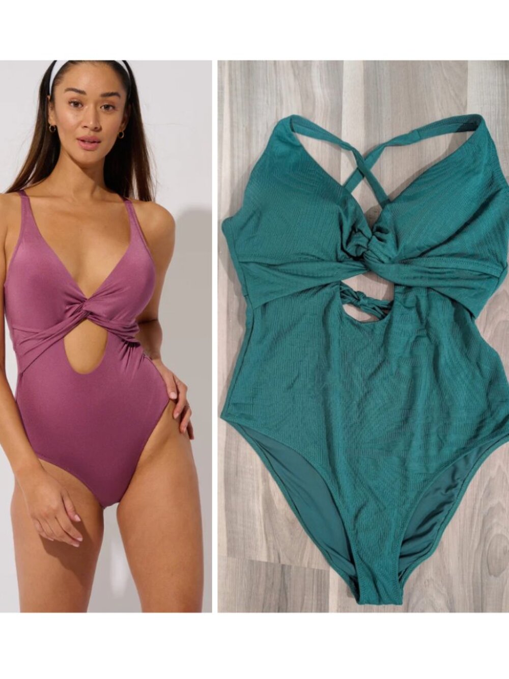 NEW! Everyday Sunday | Textured Cut-Out One Piece Swimsuit in Emerald